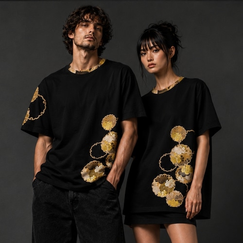 和紋様装飾　雪輪　和柄230GヘビーウェイトコットンTシャツ