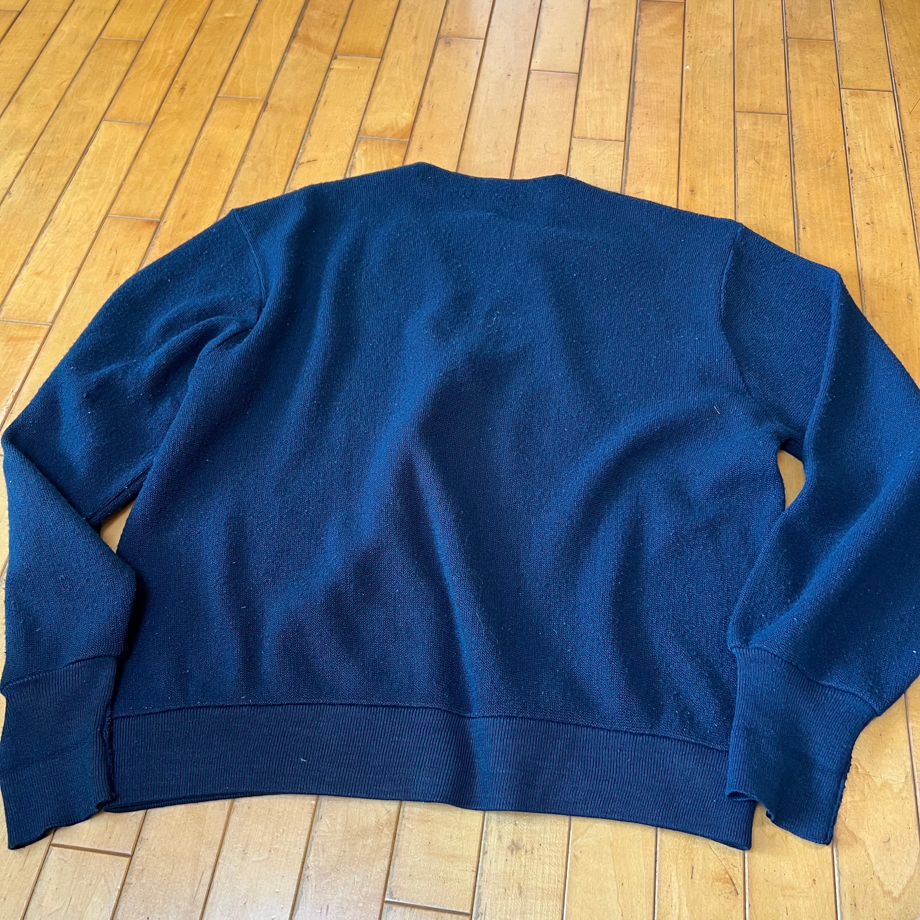 USA製 IZOD ラコステ アクリルカーディガン 紺 XL カートコバーン  