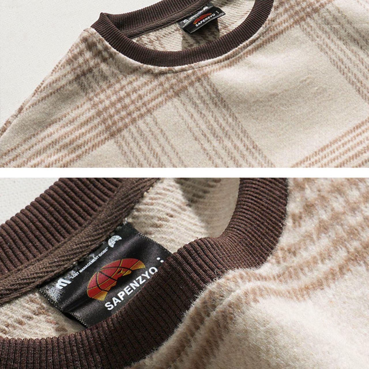 チェックパイピングニット　MT0080327