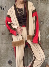 【STEVIE 】PILE STRIPE GOWN