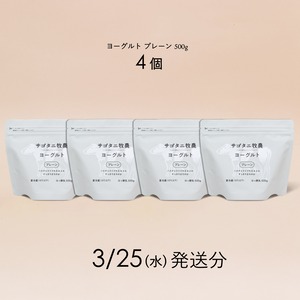 ヨーグルト プレーン 500g4個セット　3月25日（水）発送分
