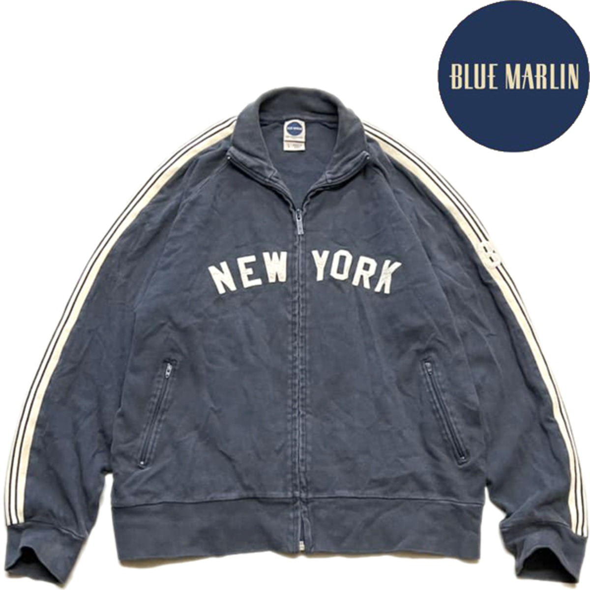 1点物◇Blue Marlinトラックジャケット紺スウェット古着メンズL/XL 