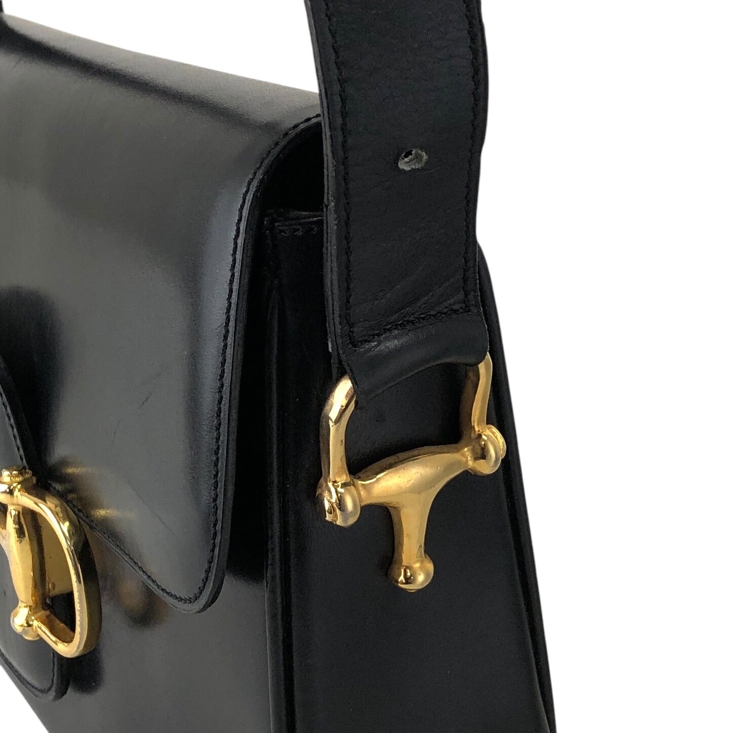 CELINE セリーヌ ショルダーバッグ ブラック ホースビット レザー