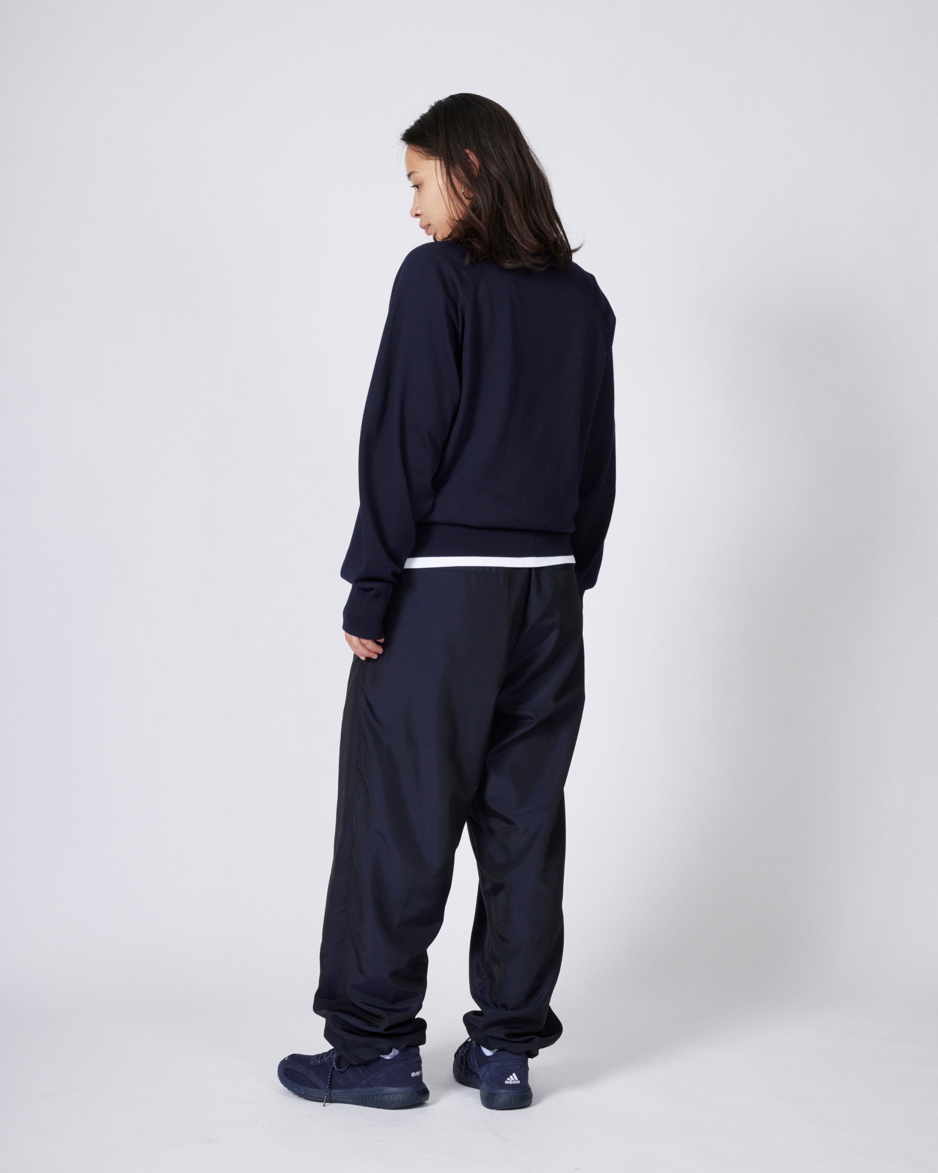 ×everyone track pants M ネイビー everyone nylon silk track pants (NAVY) | everyone