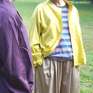 unseul　マルチボーダーラグランロンT 　＜ネイビー×オレンジ＞