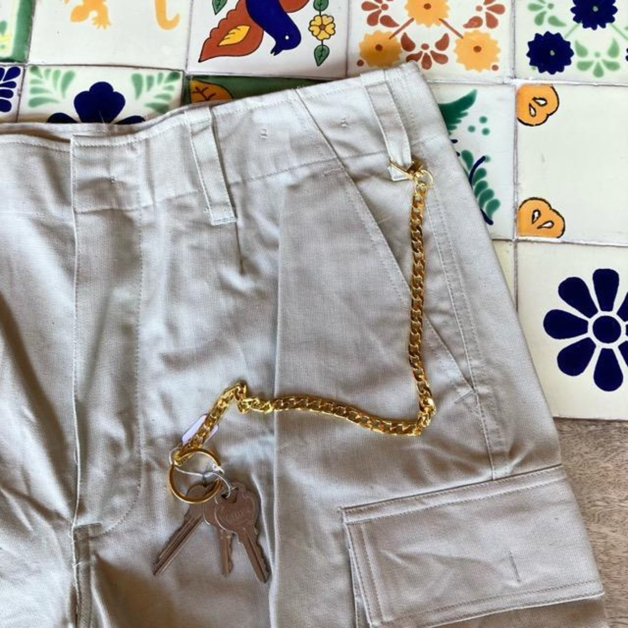 TOPANGA Accessory　ゴールドメタルウォレットチェーン　TYPE A【メール便可】キヘイチェーン　喜平チェーン　キーチェーン　キーホルダー