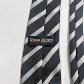 Rosso Bianco ロッソビアンコ ネクタイ ブラック シルバー/レジメンタルタイ