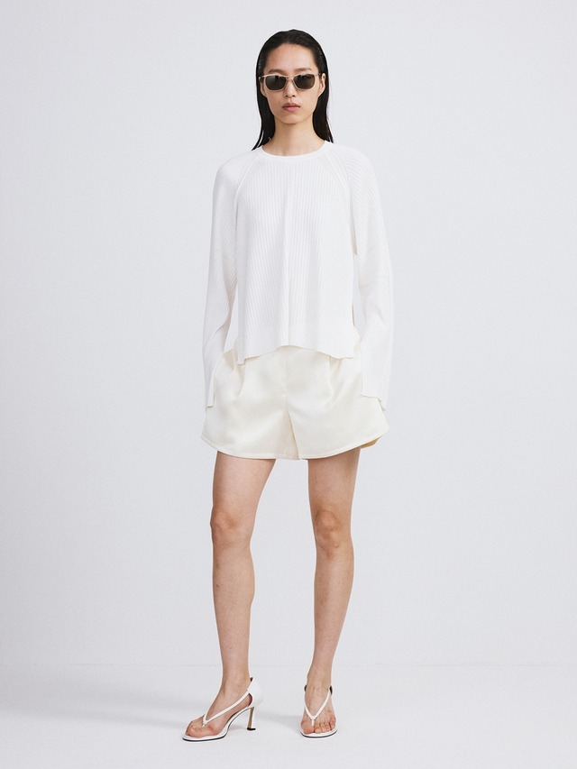 [RECTO][WOMEN] SLIT-CUFFS RIBBED KNIT TOP (IVORY) 正規品 韓国ブランド 韓国通販 韓国代行 韓国ファッション レクト 日本 店舗