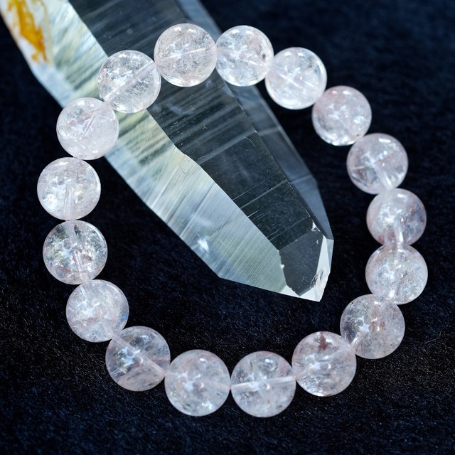 ヒマラヤ産 ピンク水晶 ブレスレット 13mm