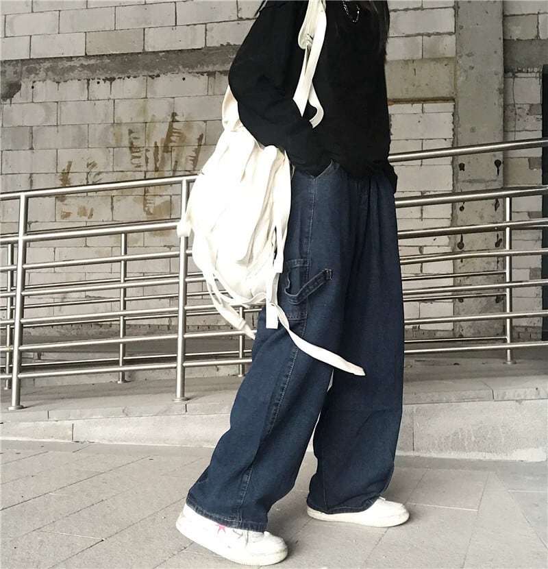 ダークブルー ストレートレッグデニム