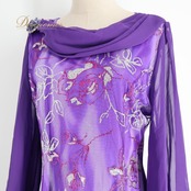 社交ダンス 衣装 un×ll アンツー ドレス ワンピース パープル系 花 花柄 ラメ 華やか 紫 鮮やか 上品 かわいい レディースゴージャス ダンス衣装 イベント ステージ パーティー 煌びやか おしゃれ レース 透け感シルバー系