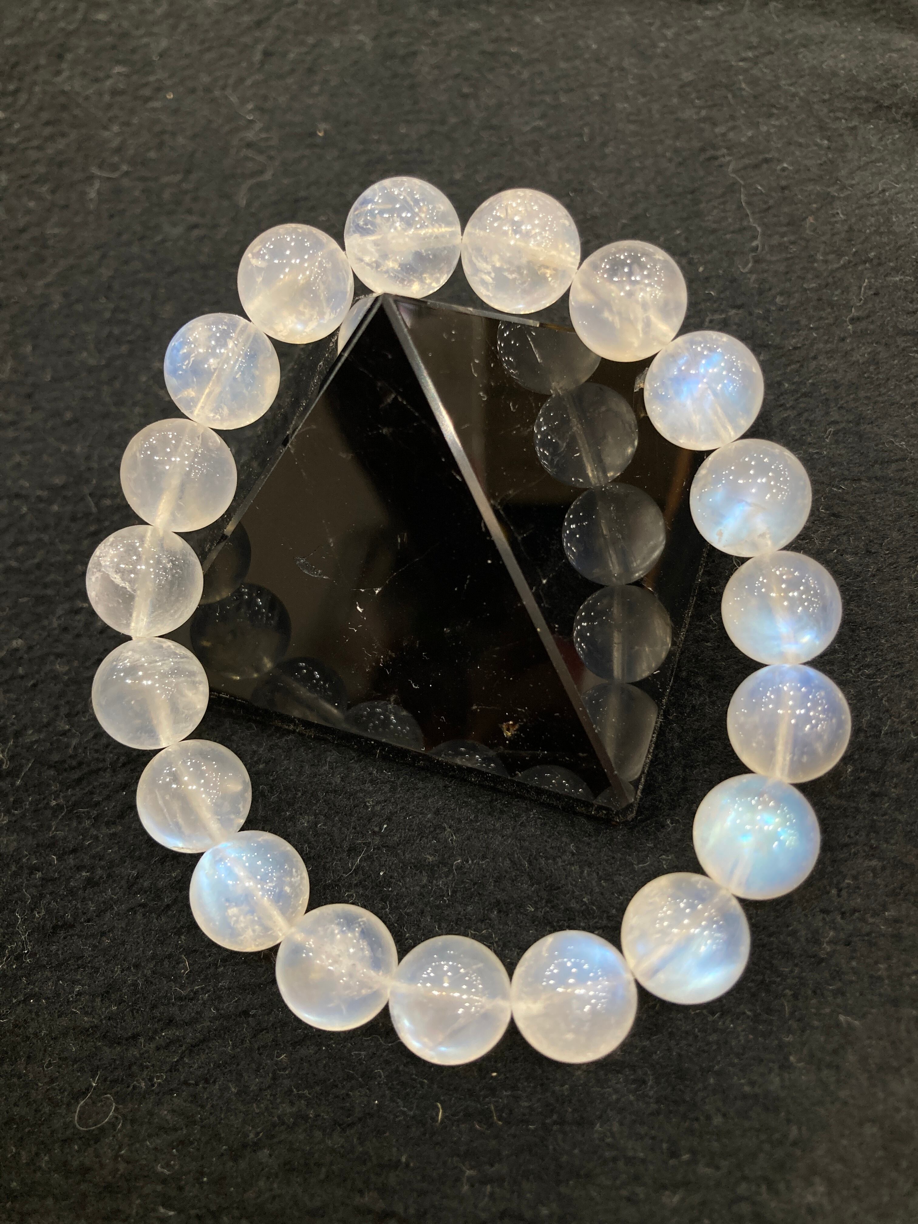 E32478】AAAレインボームーンストーン 10.5㎜ ブレスレット moonstone