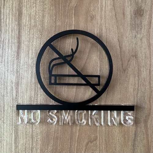（送料無料）ルームサイン NO SMOKING ドア用 3Dアイコン クリア文字