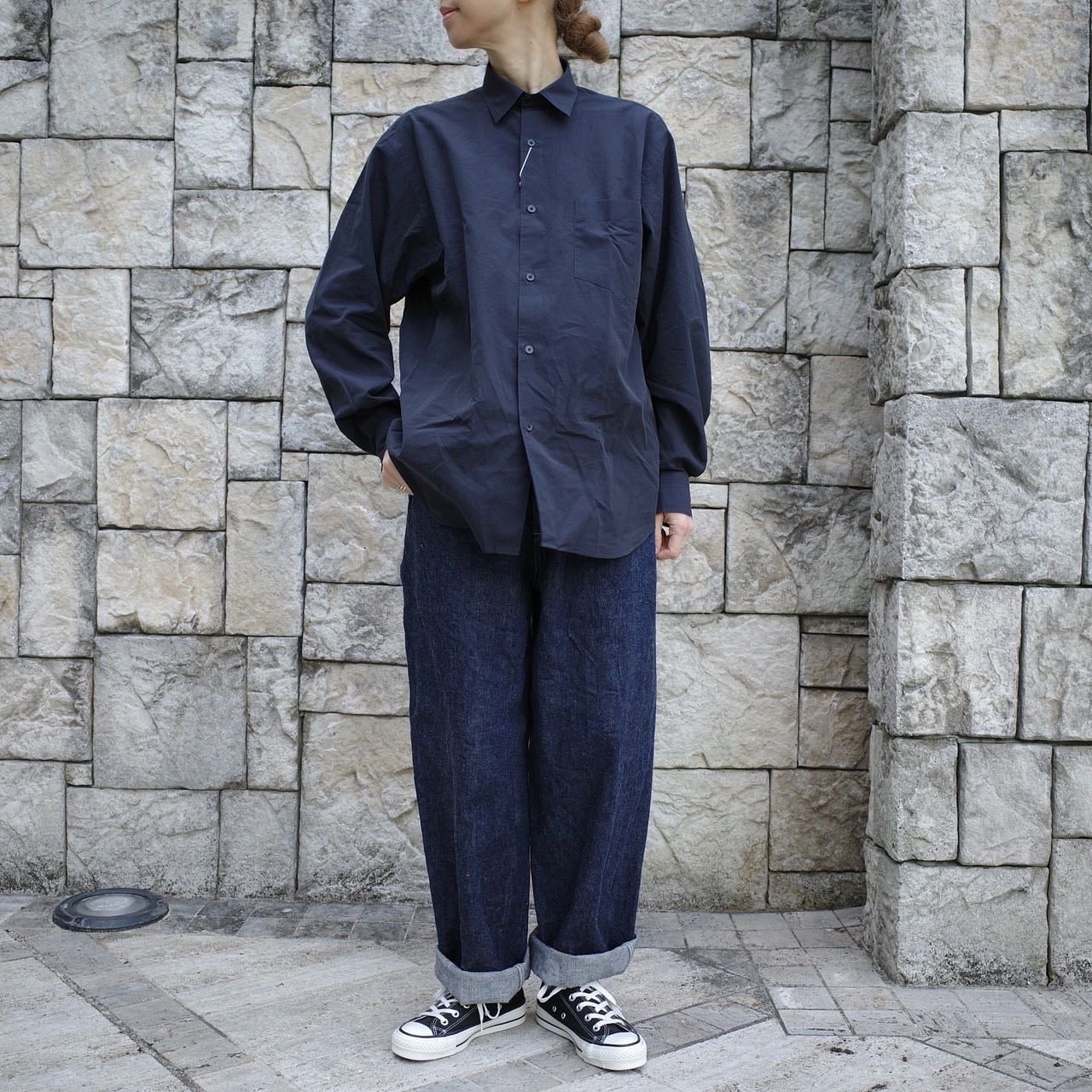 【美品】COMOLI コモリシャツ NAVY(ネイビー）サイズ2 20ss