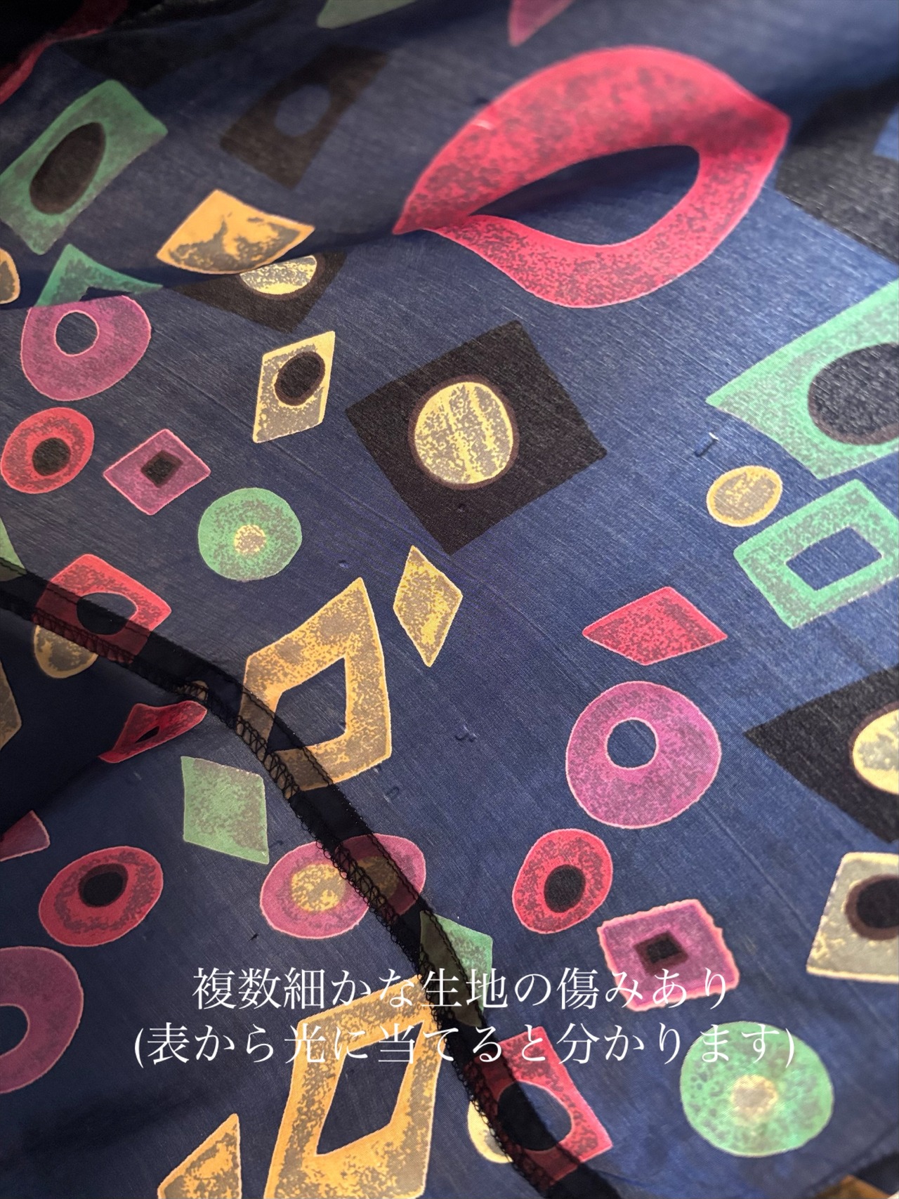 geometric pattern silk over size shirt-5286-7