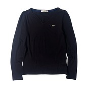 LACOSTE ラコステ Vネック ストレッチ インナー カットソー 36/ブラック