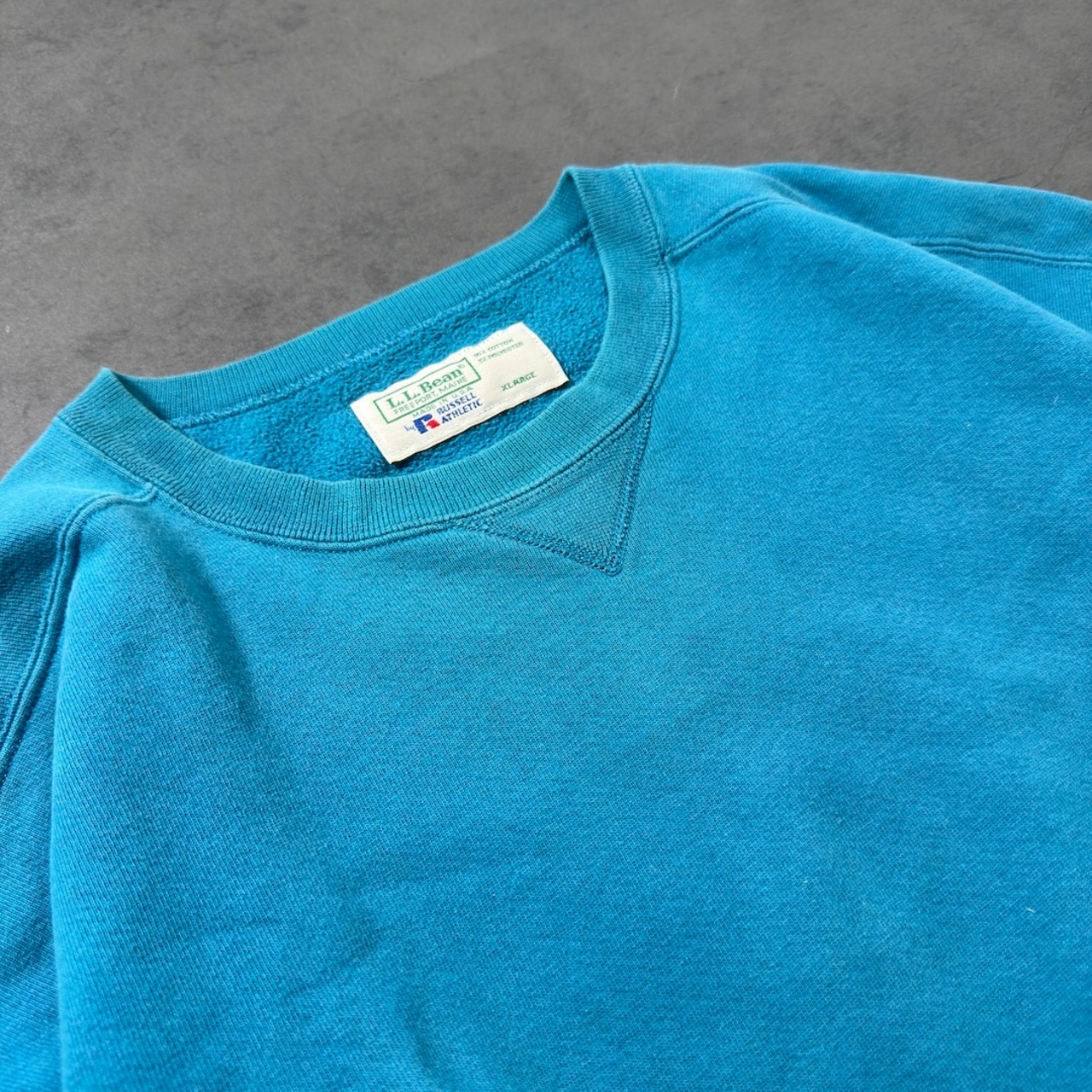 L.L.Bean × Russell 90s sweatshirt solid teal XL 古着 - 3