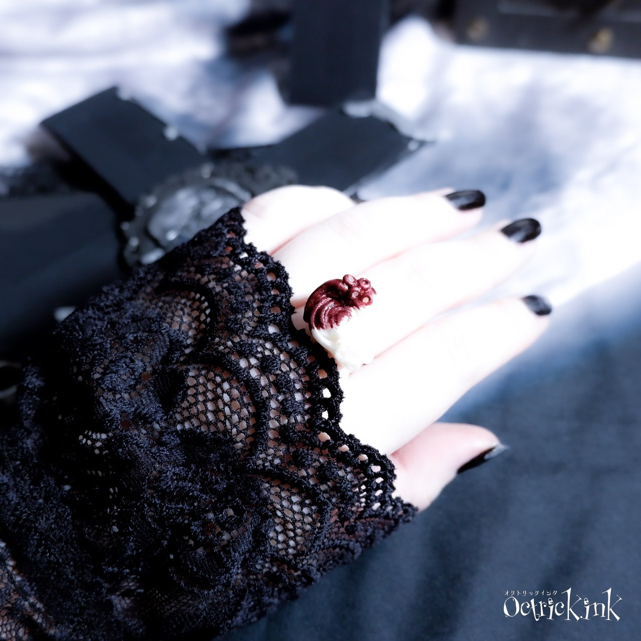 赤い宿命の薔薇リング｜KRAKEN Bubble Rose must to be red Ring