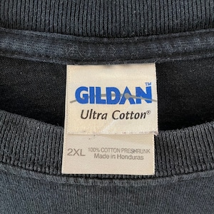 【GILDAN】ギター イラスト ワンポイント バックプリント 半袖  Tシャツ ストラト  2XL US古着 アメリカ古着