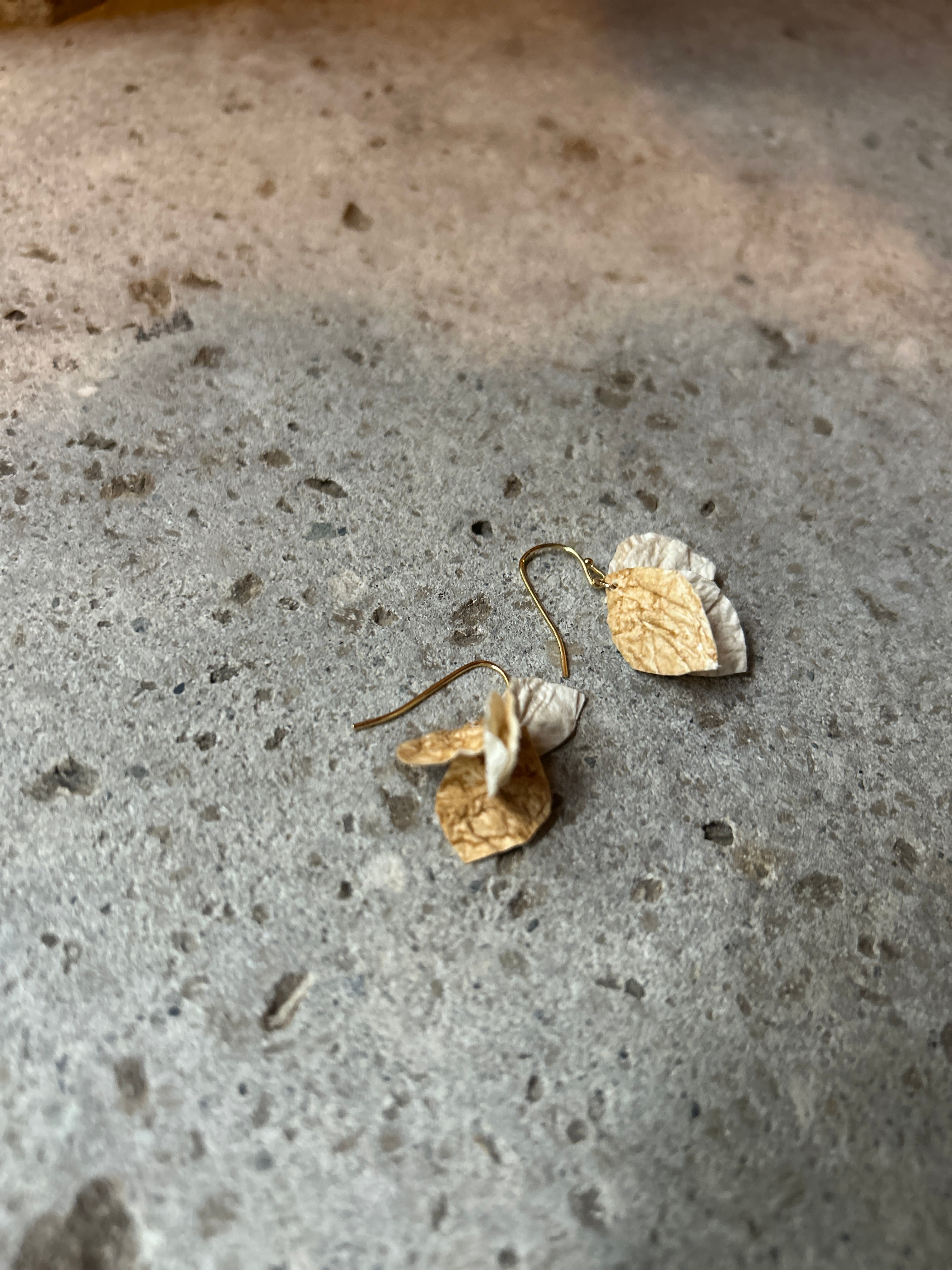 ”地球とつながる”　和紙の土染めピアス(因州和紙×岩国の土)  new