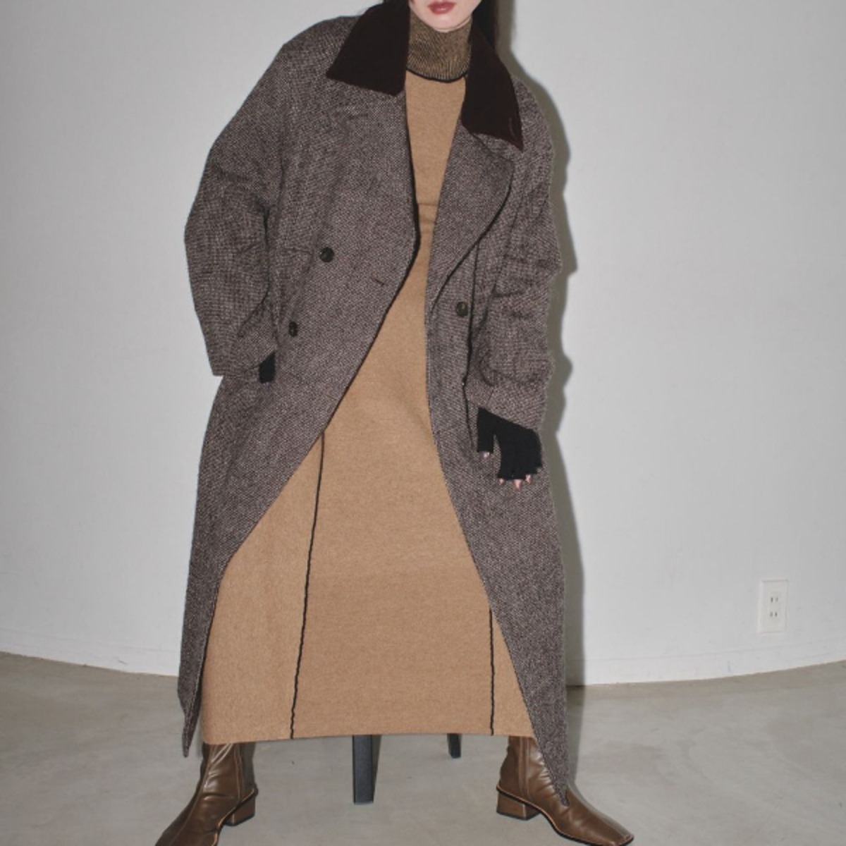 TODAYFUL トゥデイフル / Doublecollar Tweed Coat ダブルカラー 
