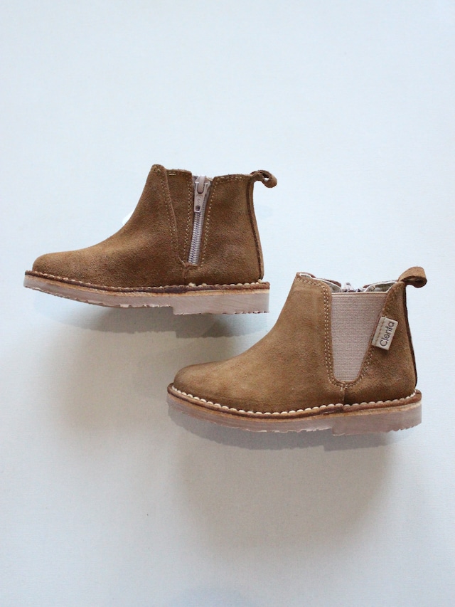 Cienta side zip boots  suede  Beige　