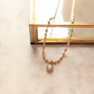 【再再入荷中】grain pearl necklace 316L／ 粒パール ネックレス