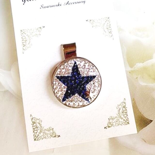 キラキラスワロフスキー 星 ゴルフマーカー