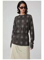 Simple Project Lace Mesh Long Tee