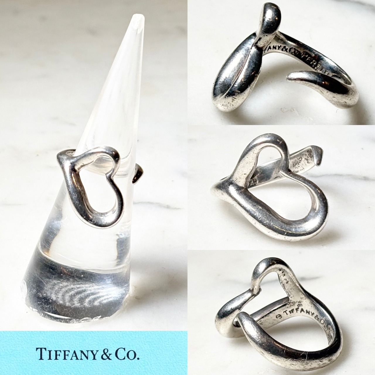 vintage TIFFANY silver “Open Heart” ring