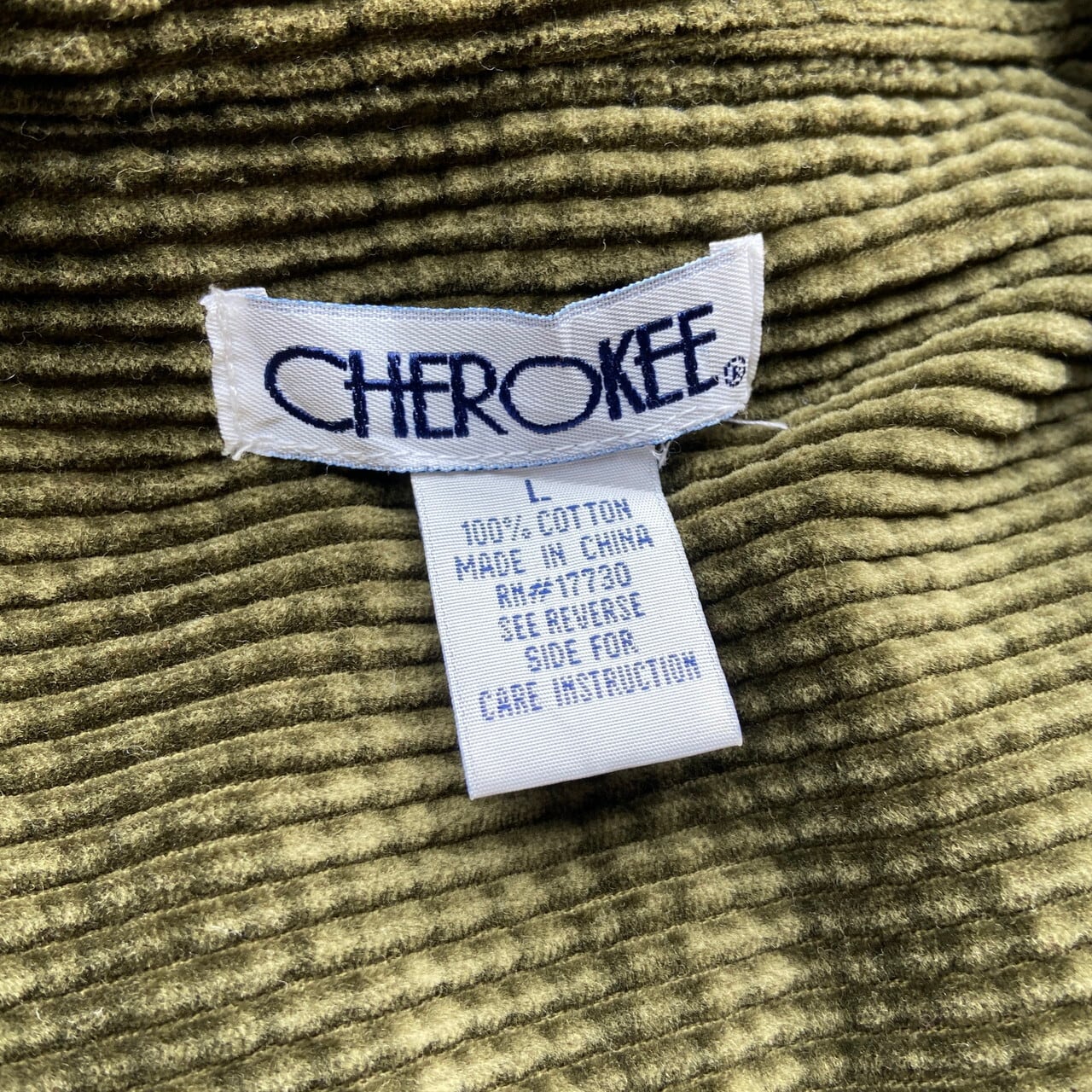 太畝コーデュロイシャツ　BIGサイズ　紺色　“Cherokee”