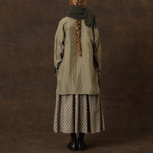 maison de soil (メゾンドソイル) シルク 薄キルティング バンドカラーシャツジャケット STITCHED BANGALORE SILK PLAIN BANDED COLLAR SHIRT