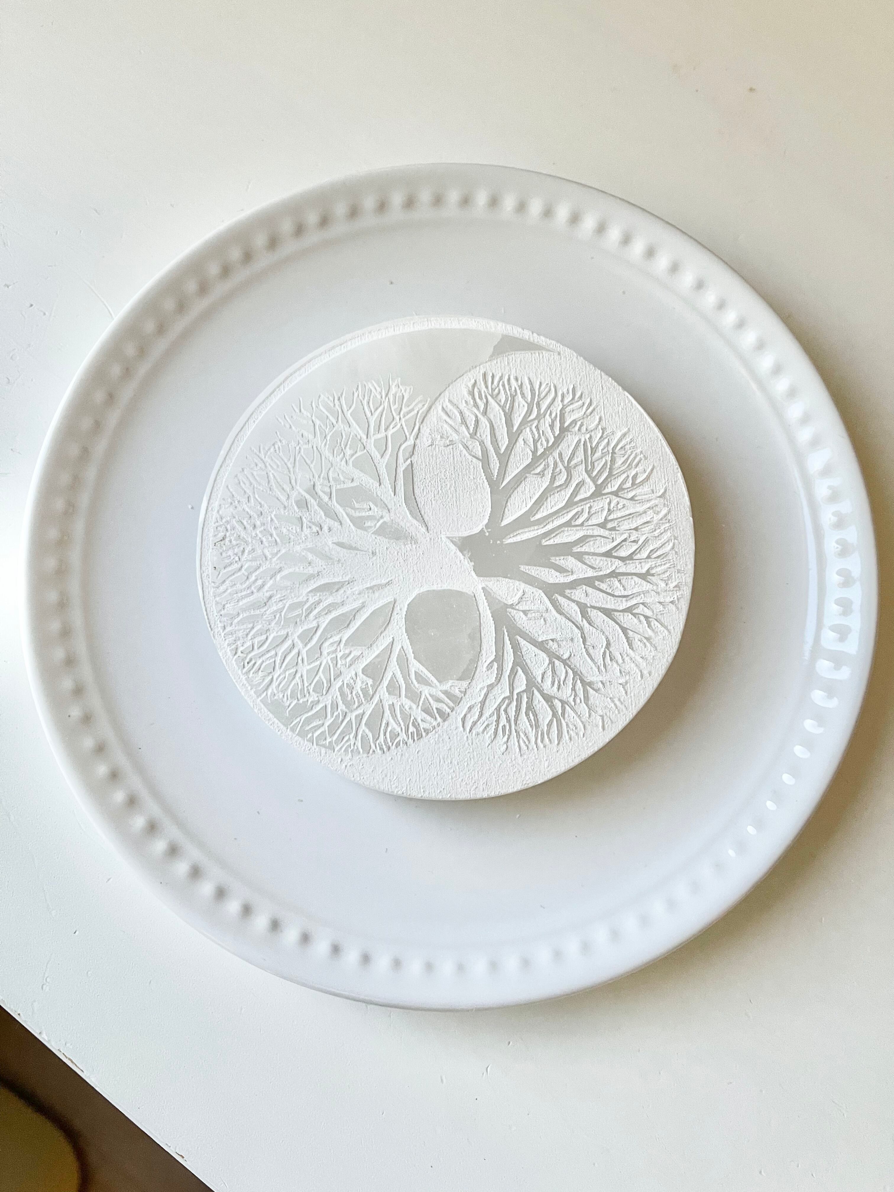 セレナイトプレート(陰陽)10cm