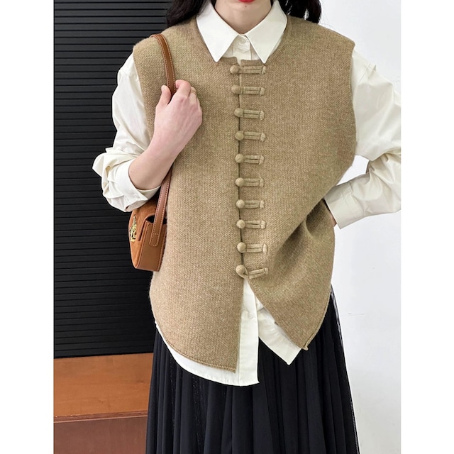 chinese button vest N30505