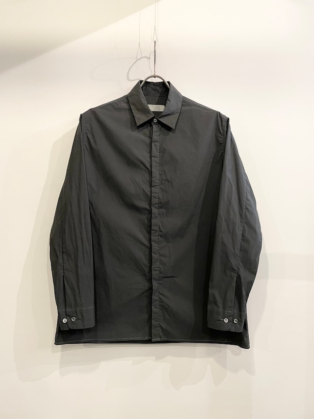 T/f Lv2 typewriter fly front shirt - imperfection black dyed effect
