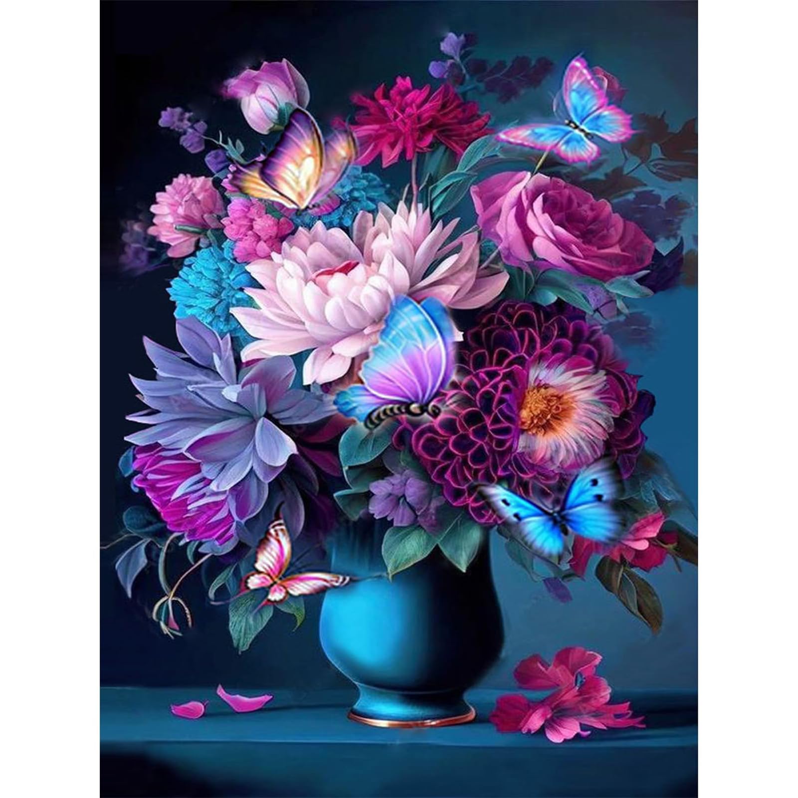 新商品 樹脂ビーズ123色 ダイヤモンドアートキット 可愛い 女の子 花 -2