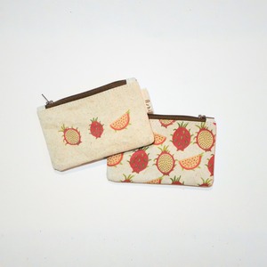 Ashi｜亜紙 Flat Pouch S＊Dragon Fruits 26 フルーツ柄 紙ポーチ  バナナ ハンドメイド