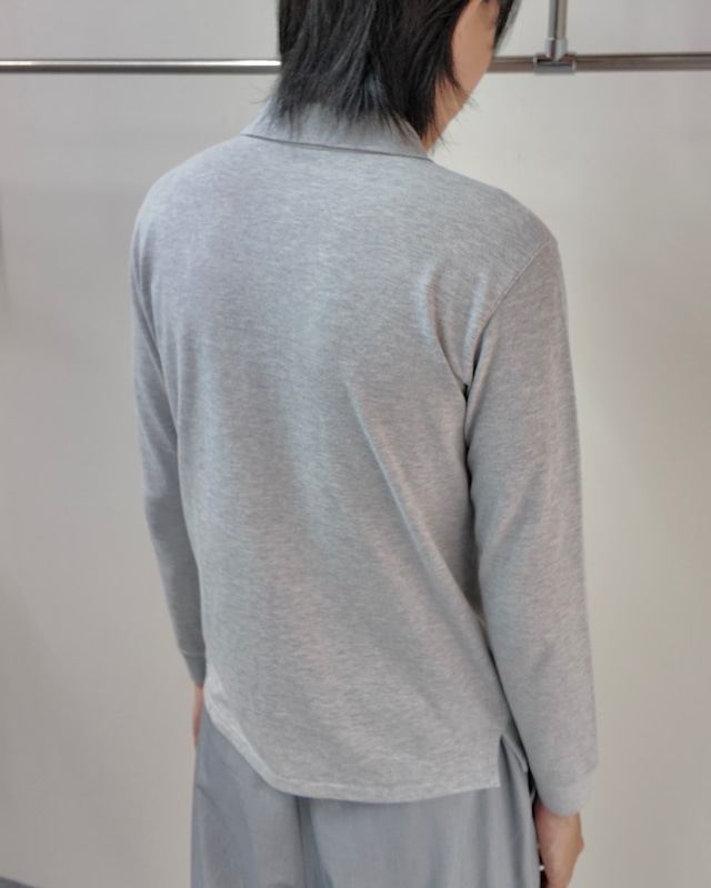 【2003 PRADA】rubber plate grey polo shirt