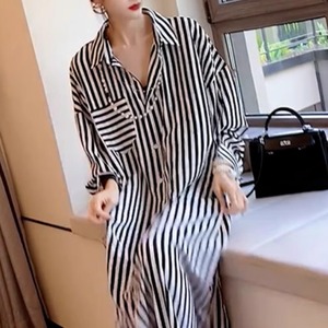 ストライプシャツワンピース　21242