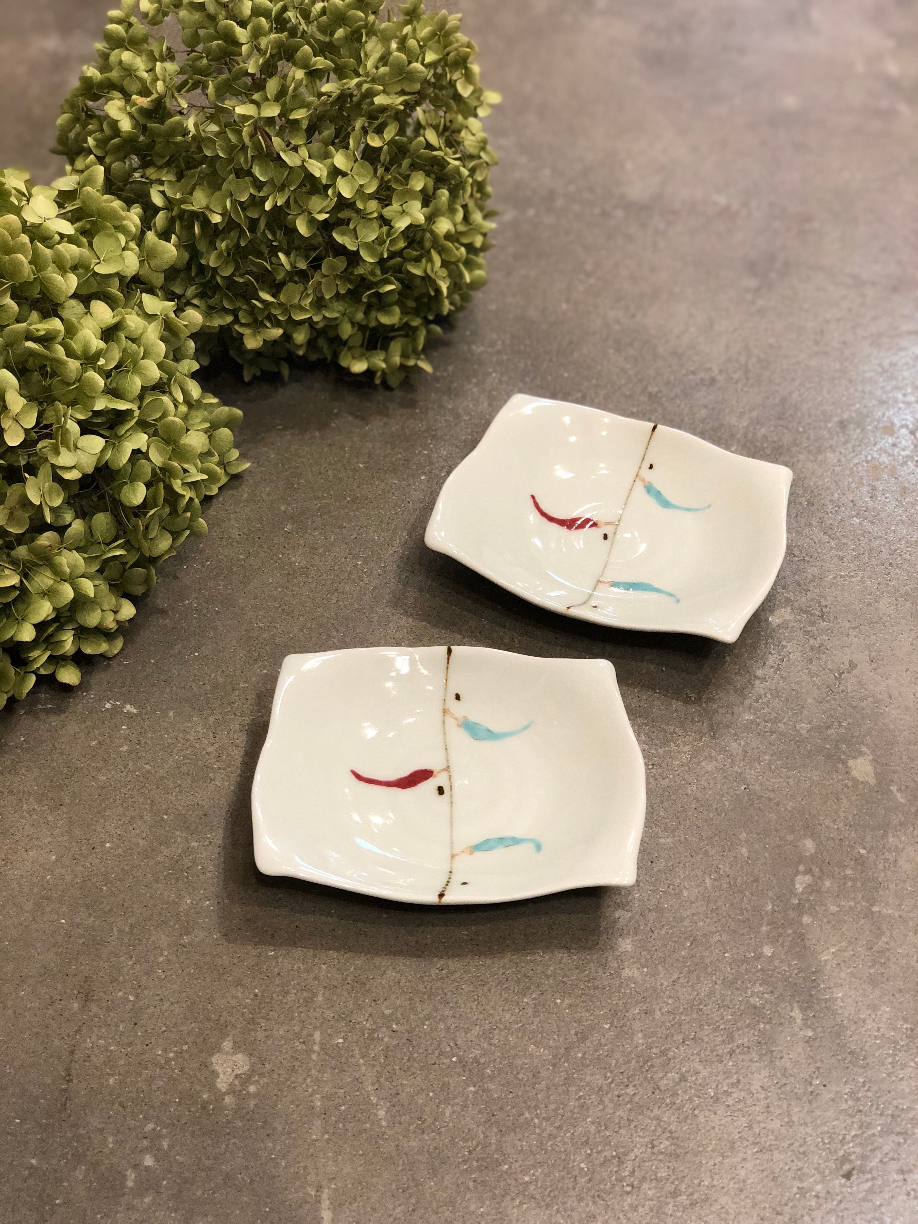 長角皿（小） 唐辛子 | 一峰窯