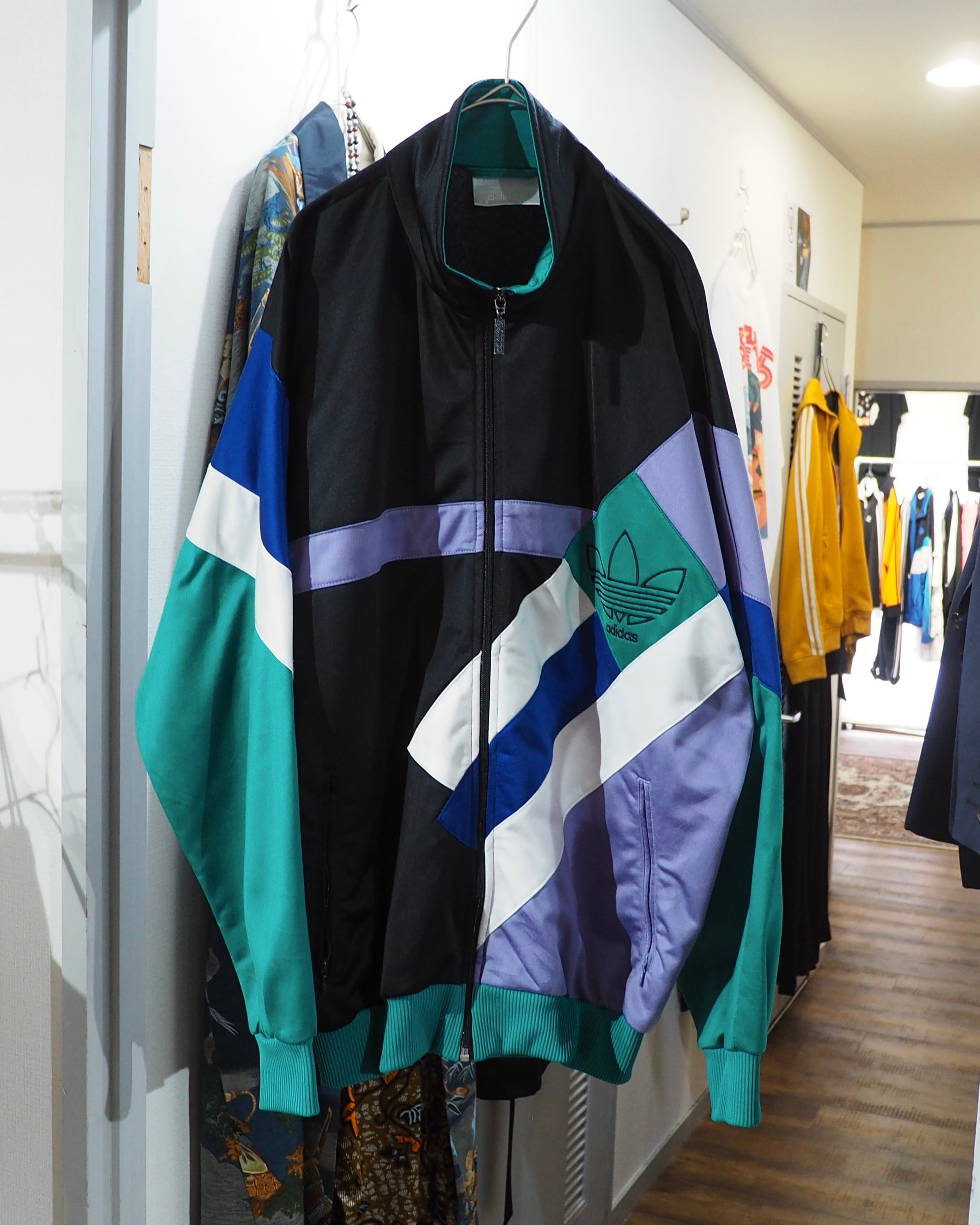 1980s ” Old adidas ” Multi color panel Switching vintage Track jacket