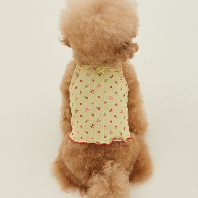 【予約】[thesallyslaw] Dewy cooling top (Lemon floral)