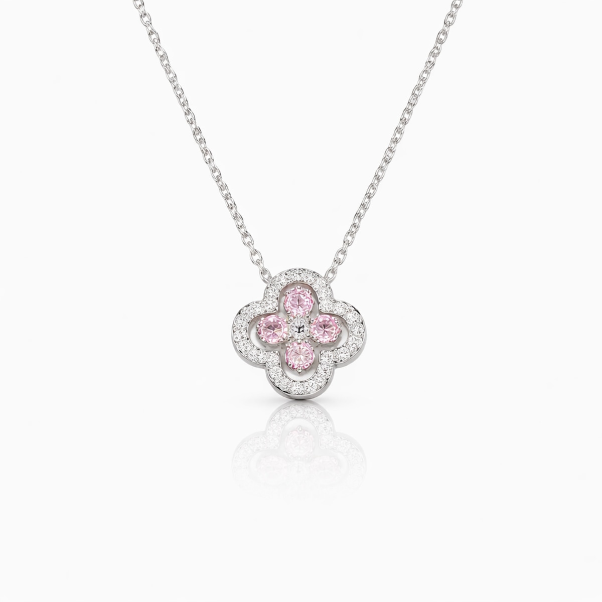 clover flower necklace PINK [141] | SASSY ANGEL