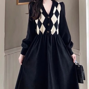 argyle pattern knit OP　A0234