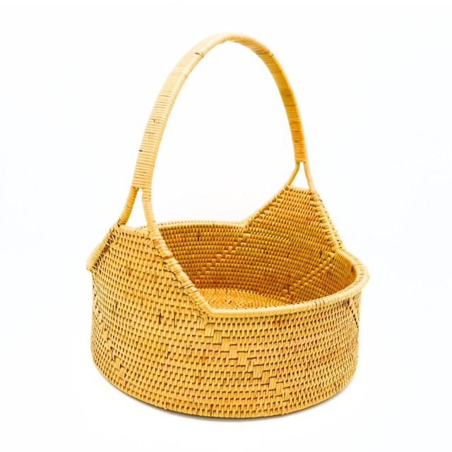 持ち手付きバスケット　Φ30cm