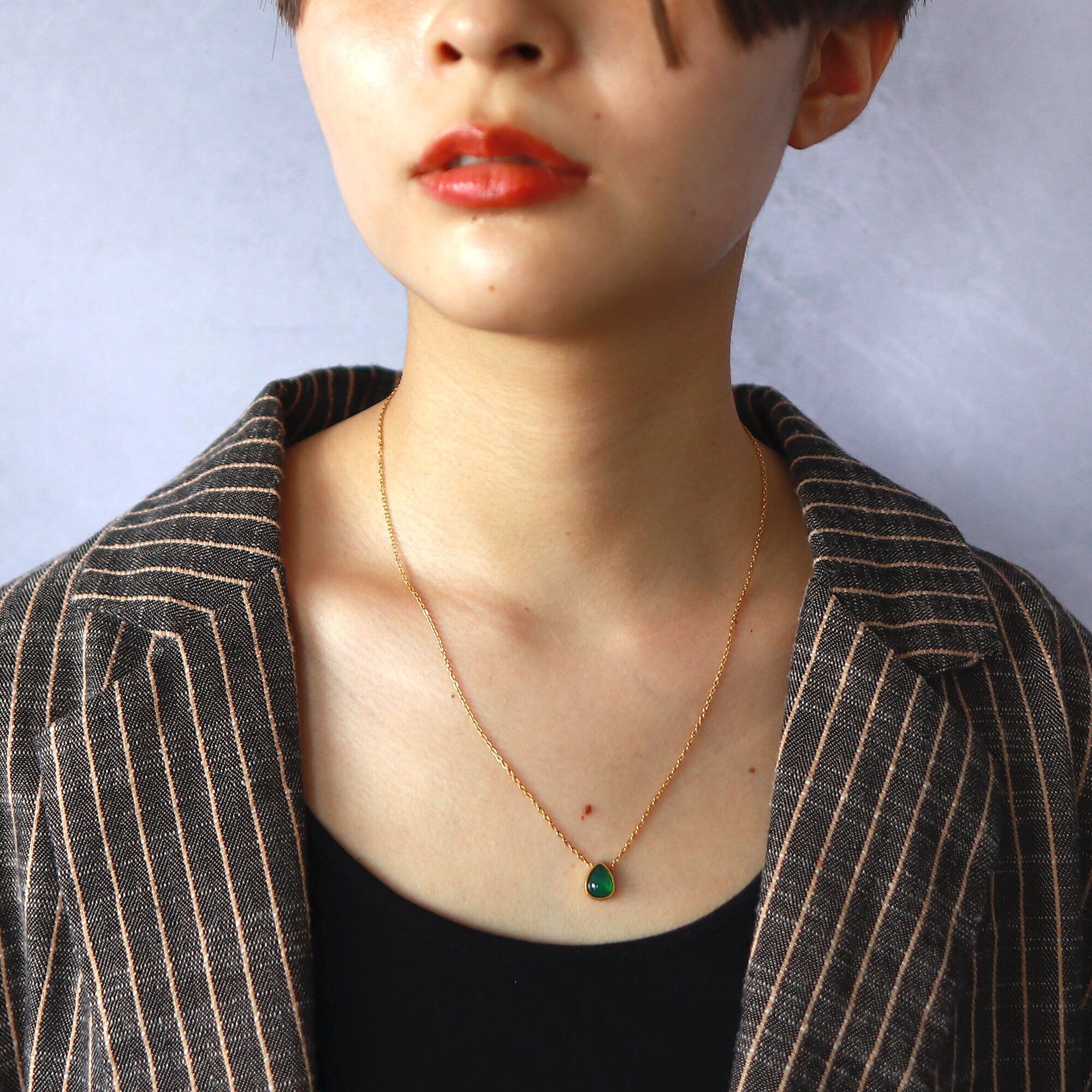 ドロップグリーンオニキスネックレス | neutraltones