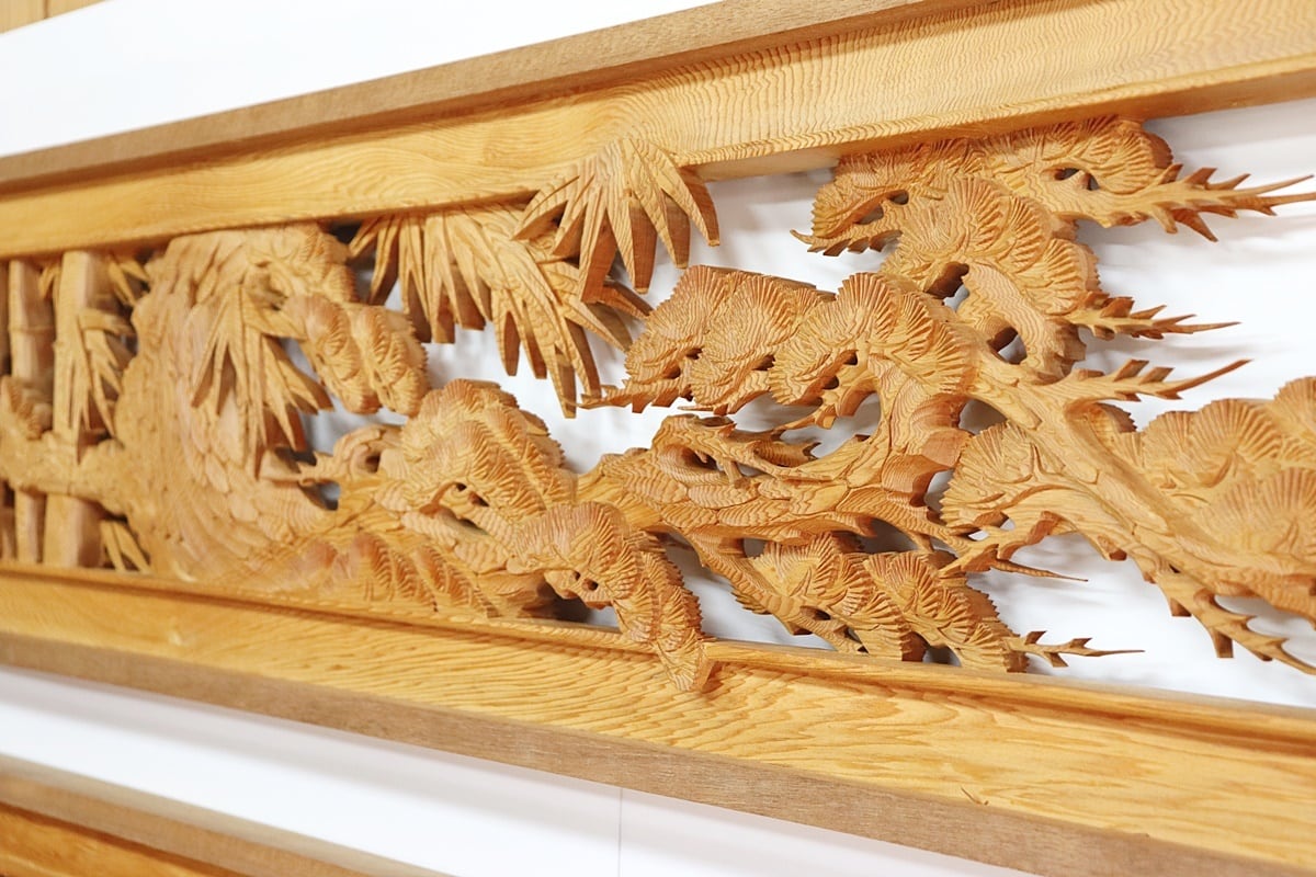 欄間 建具 【1点もの商品】【新品】 高級手彫り欄間2間1組(1 欄間 建具 【1点もの商品】【新品】 高級手彫り欄間2間1組(1
