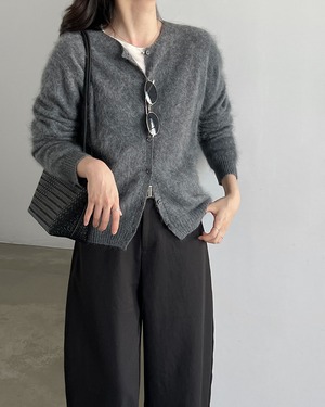 Soft Crewneck Knit Cardigan