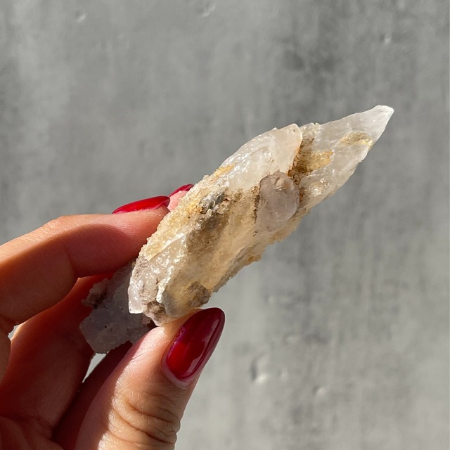 ④ レソト大国（レストゥ）アルバーツ山産【カルサイト×ドゥルージークォーツ共生】鉱物 天然石 パワーストーン