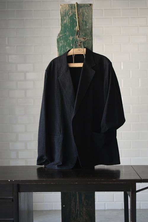 blurhms / Silk/Cotton Nep Cardigan Jacket (Black)